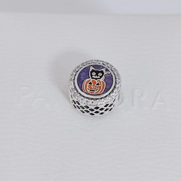 Pandora Halloween Black Cat and Pumpkin Bead GREAT SMOKY MTNS Charm Pendant S925 - Picture 2 of 6